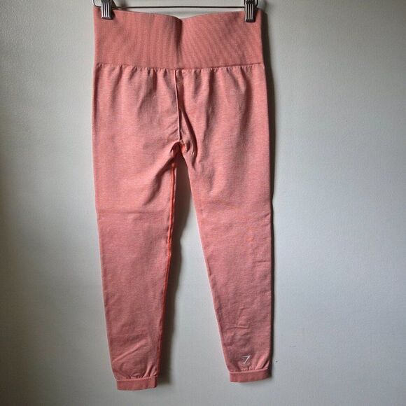 EUC LIKE NEW GYMSHARK PINK SEAMLESS HEATHERED LEGGINGS WORKOUT SIZE S / M - Picture 2 of 13